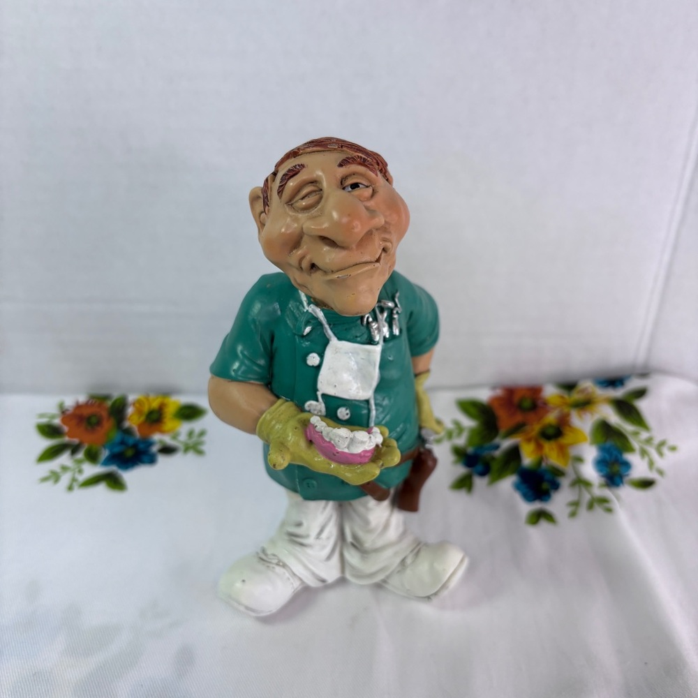 Vintage Resin Dentist Figurine Sculpture for Office Collectible